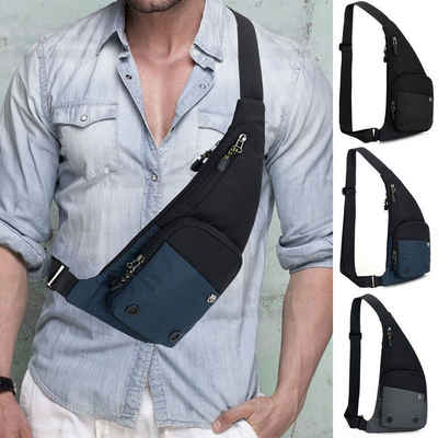 SOTOR Brustbeutel Herren Freizeit Brusttasche aus Oxford-Stoff mit UMehrere Taschen, Wasserdicht