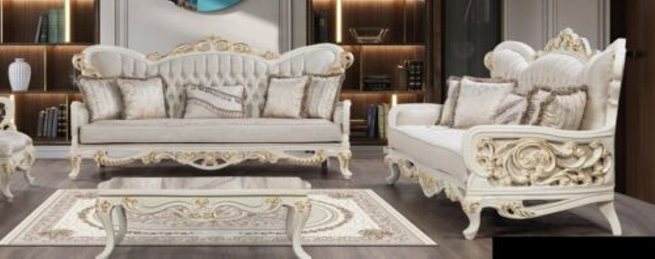 [Sieht elegant aus] JVmoebel Wohnzimmer-Set, Sofagarnitur 3+3 Sitzer Sofas Luxus Barock Wohnzimmer Möbel Garnitur