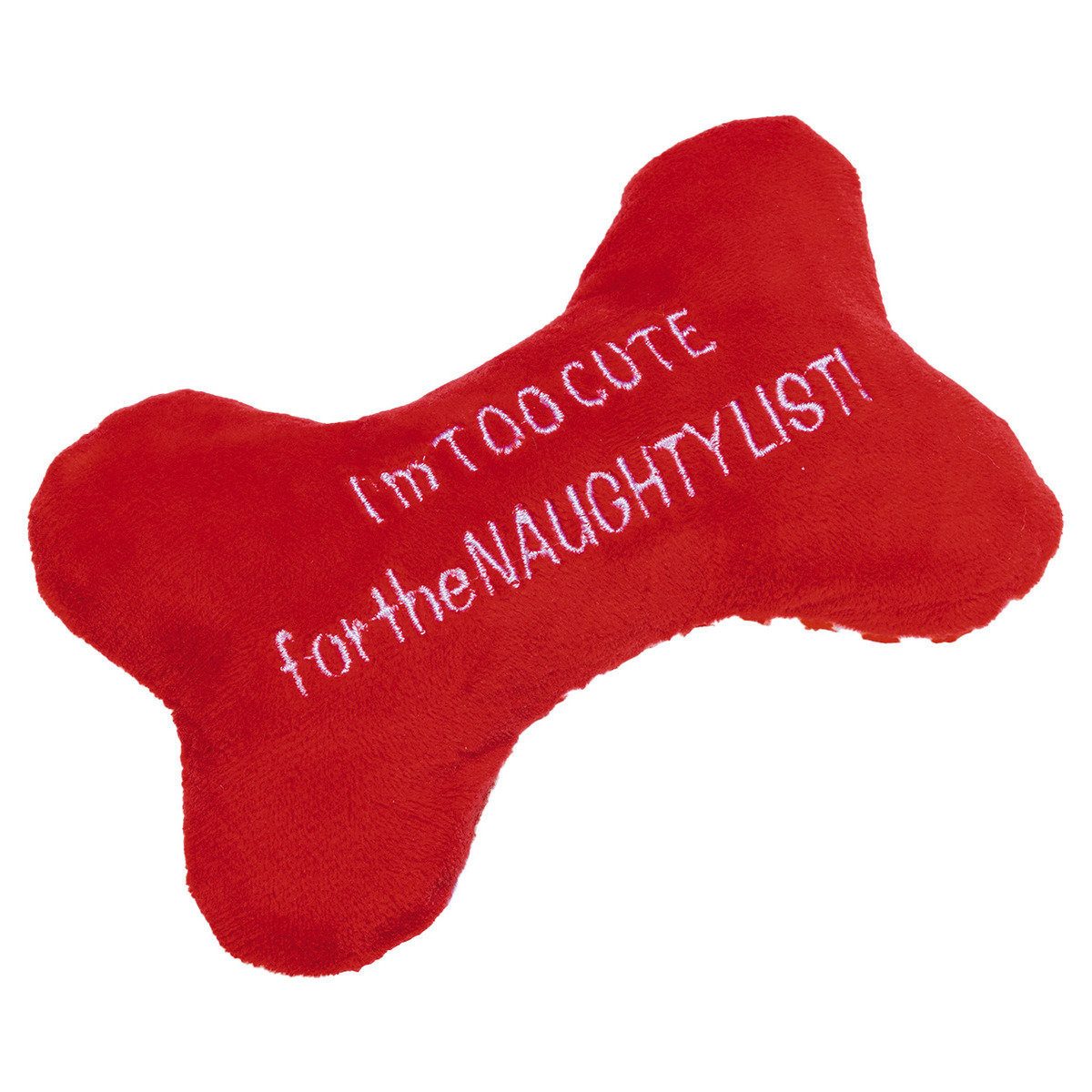 Beeztees Tierkuscheltier Hundespielzeug Weihnachten Knochen aus Plüsch rot günstig online kaufen