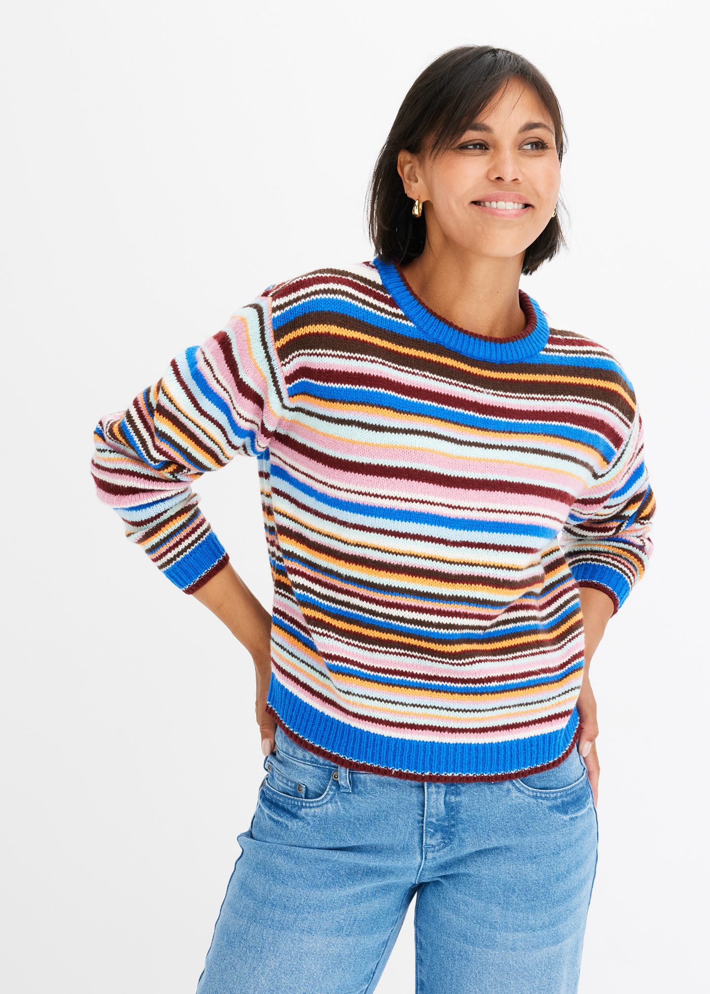 bonprix Strickpullover Pullover gestreift günstig online kaufen