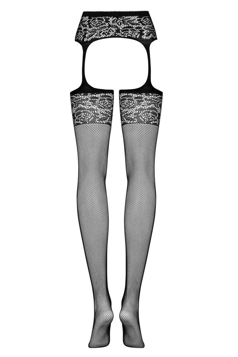 Obsessive Strapsstrümpfe Schwarze Strapsstrümpfe ouvert (1-Paar)