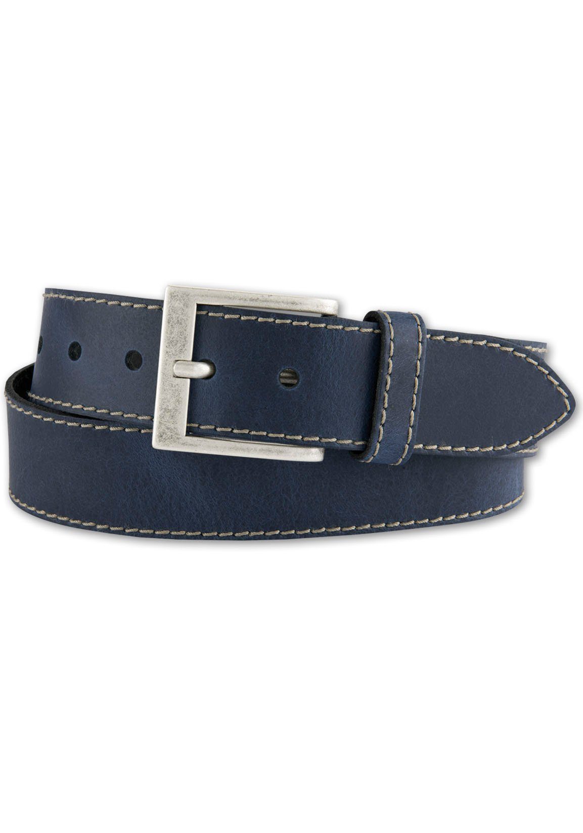 BERND GÖTZ Ledergürtel mit genähtem Kantendesign