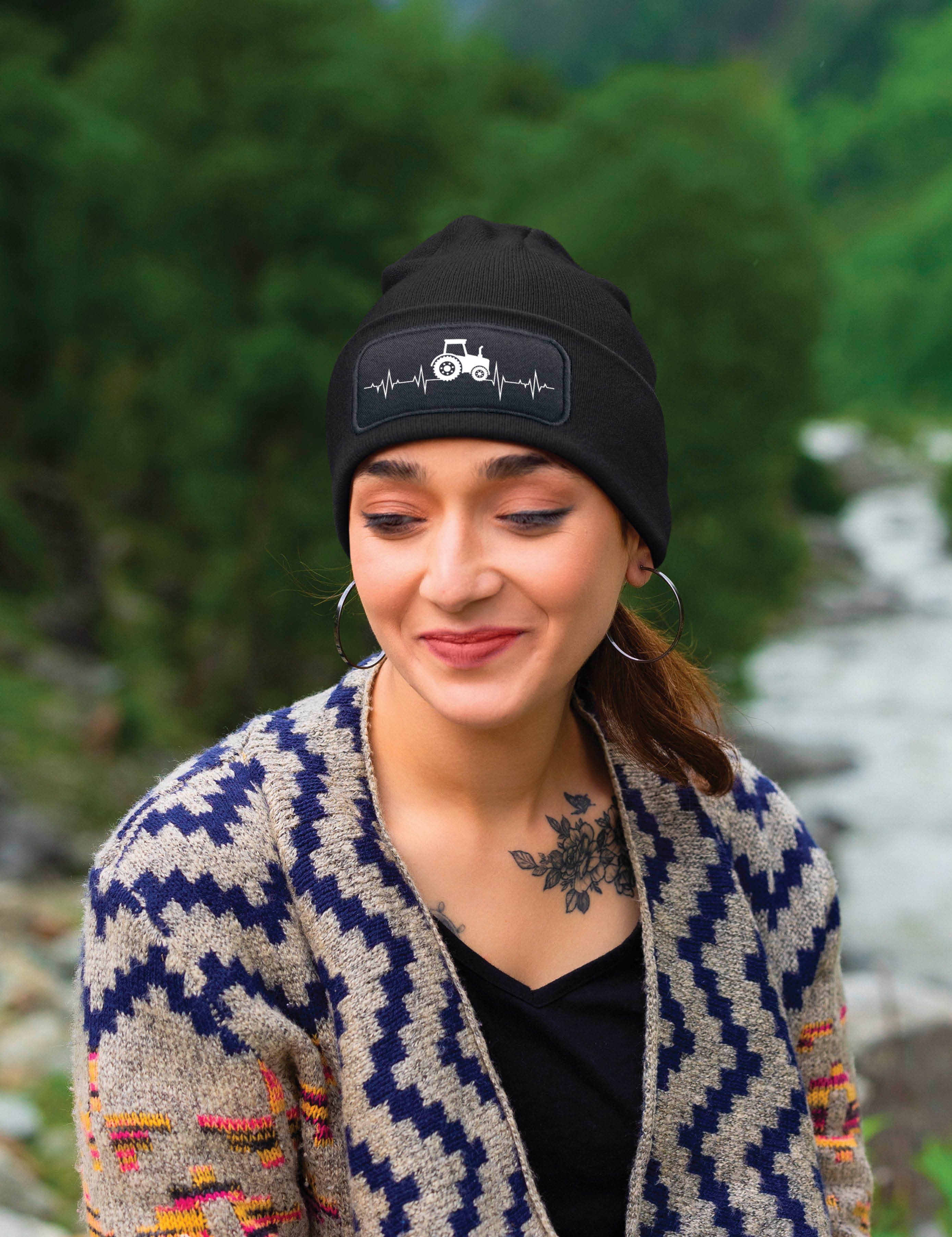 Youth Designz Beanie Heartbeat Traktor Unisex Beanie Mütze für Herren & Damen mit trendigem Motiv