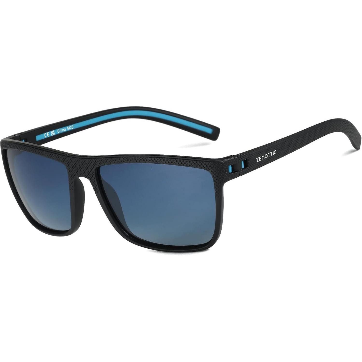 Sonnenbrille Sonnenbrille C23 Schwarzer Rahmen Blaue Linse mit Farbverlauf