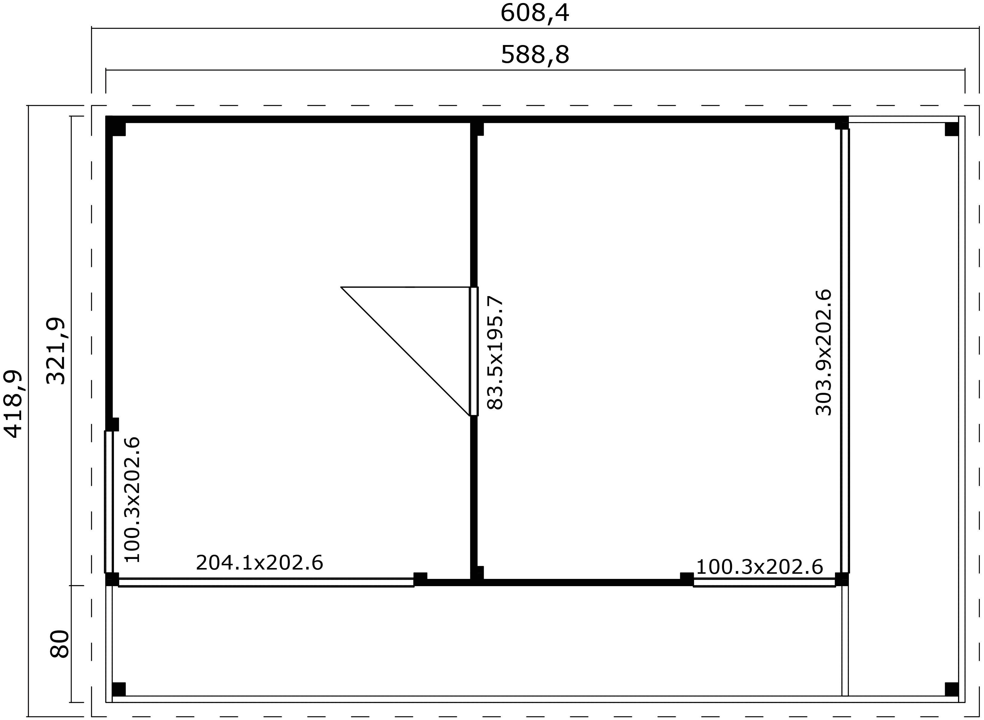 LASITA MAJA Gartenhaus Domeo 3 Loggia Lichtgrau, BxT: 608,4x418,9 cm, (Set), mit Überdachung, Position der Zwischenwand flexibel