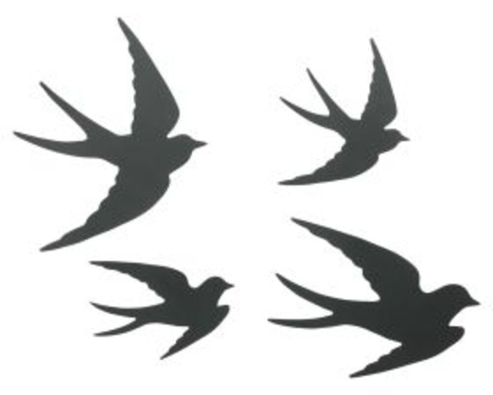 Home-trends24.de Wanddekoobjekt Vögel Metall Wand Deko Hänger Deko Terrasse Garten 4er Set (4 St)