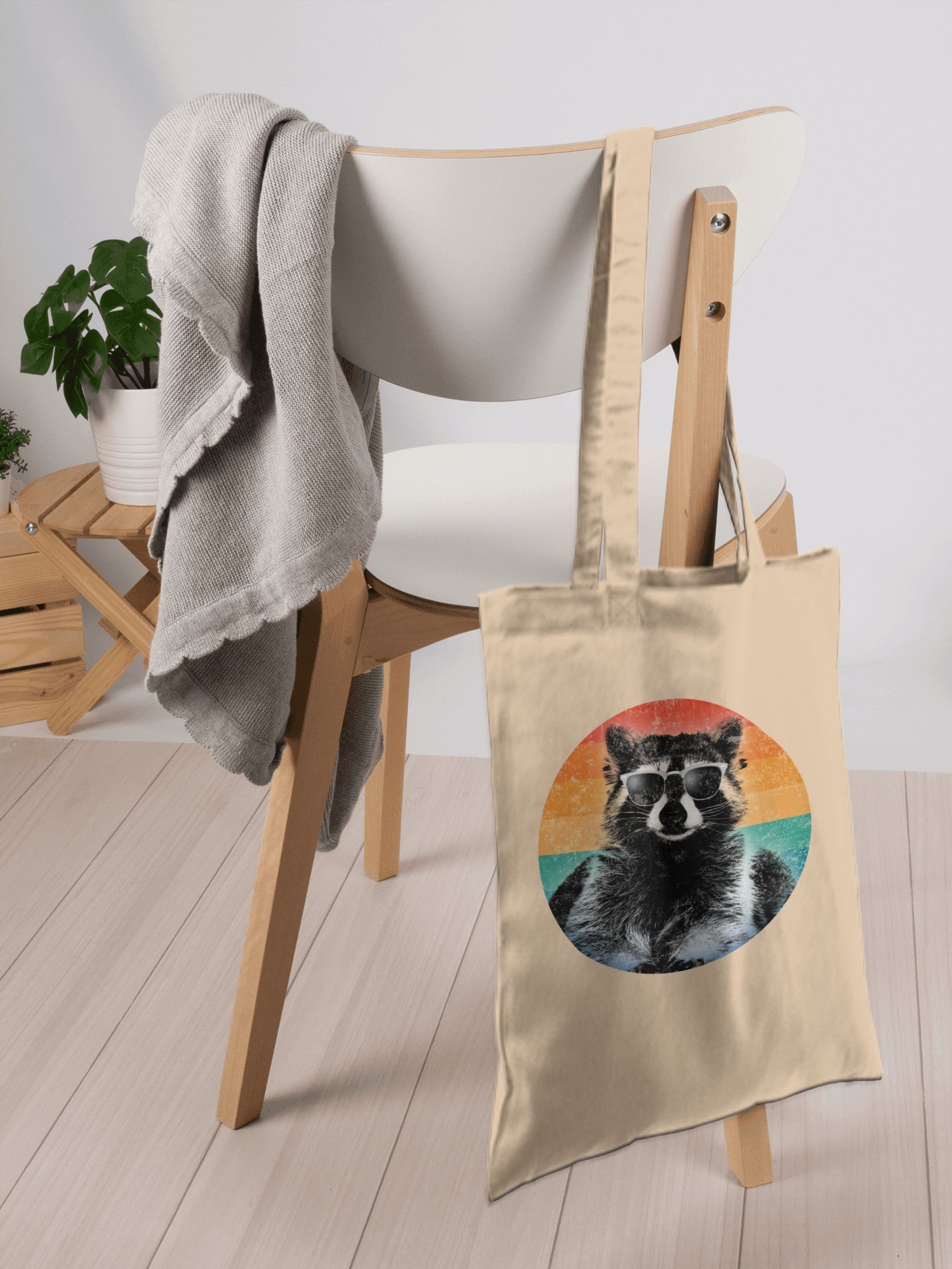Shirtracer Umhängetasche Cooler Waschbär Raccoon, Vintage Retro
