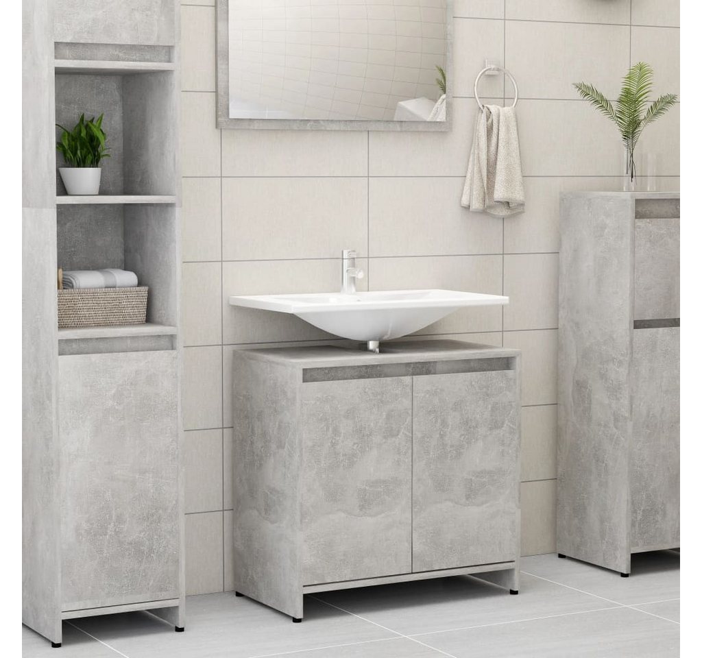Thumbnail - vidaXL Waschtisch Badezimmer Schrank Waschtischschrank Unterschrank Betongrau 60x33x58 c