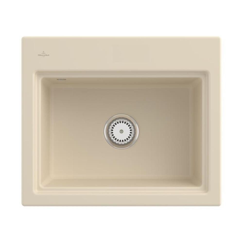 Villeroy & Boch Küchenspüle Subway Style 60 S Classicline FU Ivory mit Handbetätigung und Abtropfg, 60/510 cm