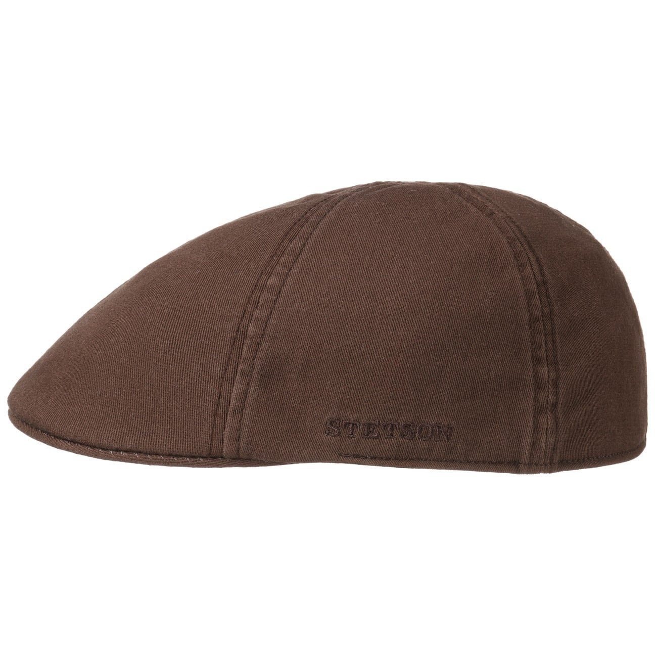 Stetson Flat Cap (1-St) Schirmmütze braun Schirm mit