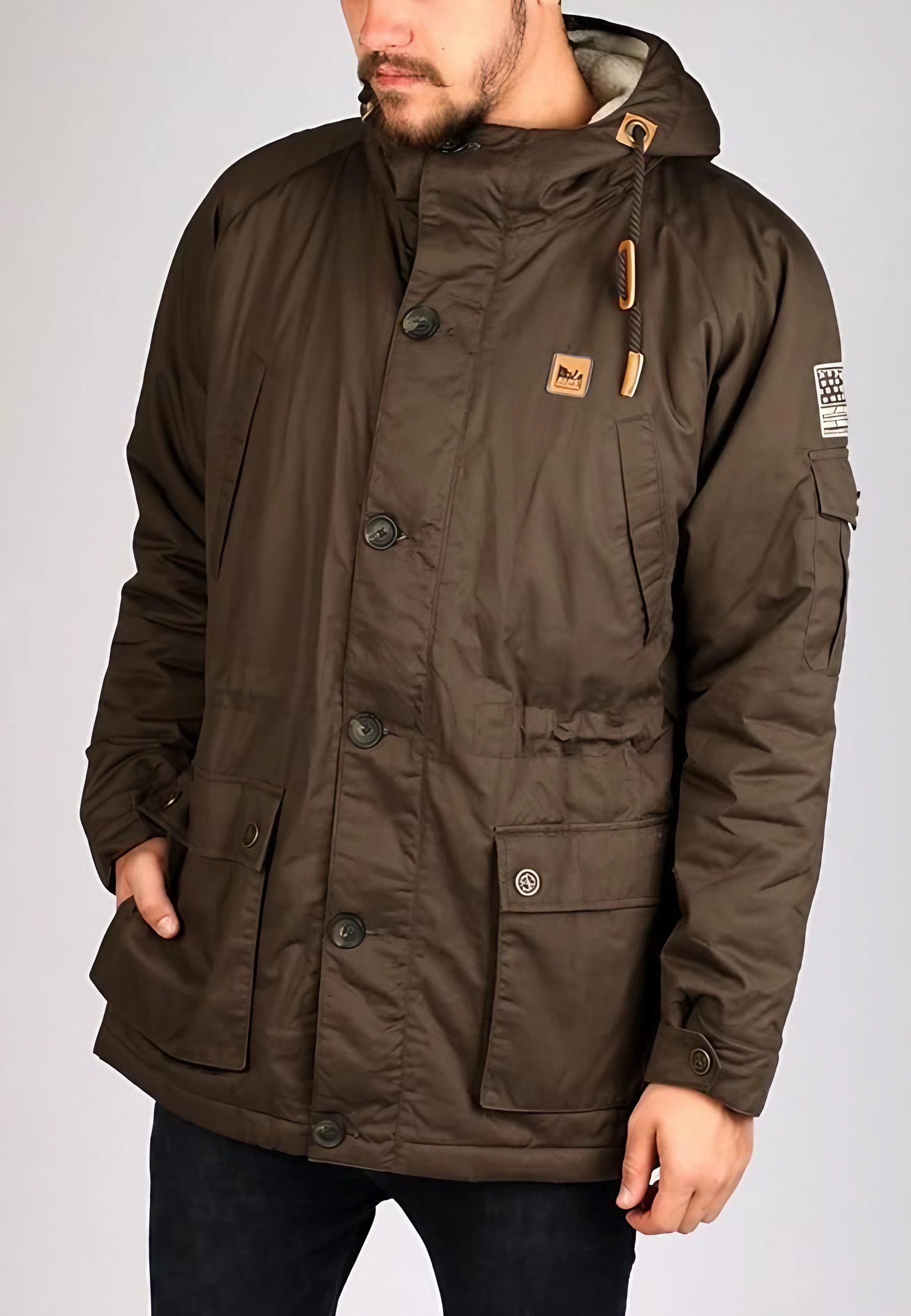 Alife & Kickin Parka Alife & Famous Herren David Parka mit angeschnittener Kapuze