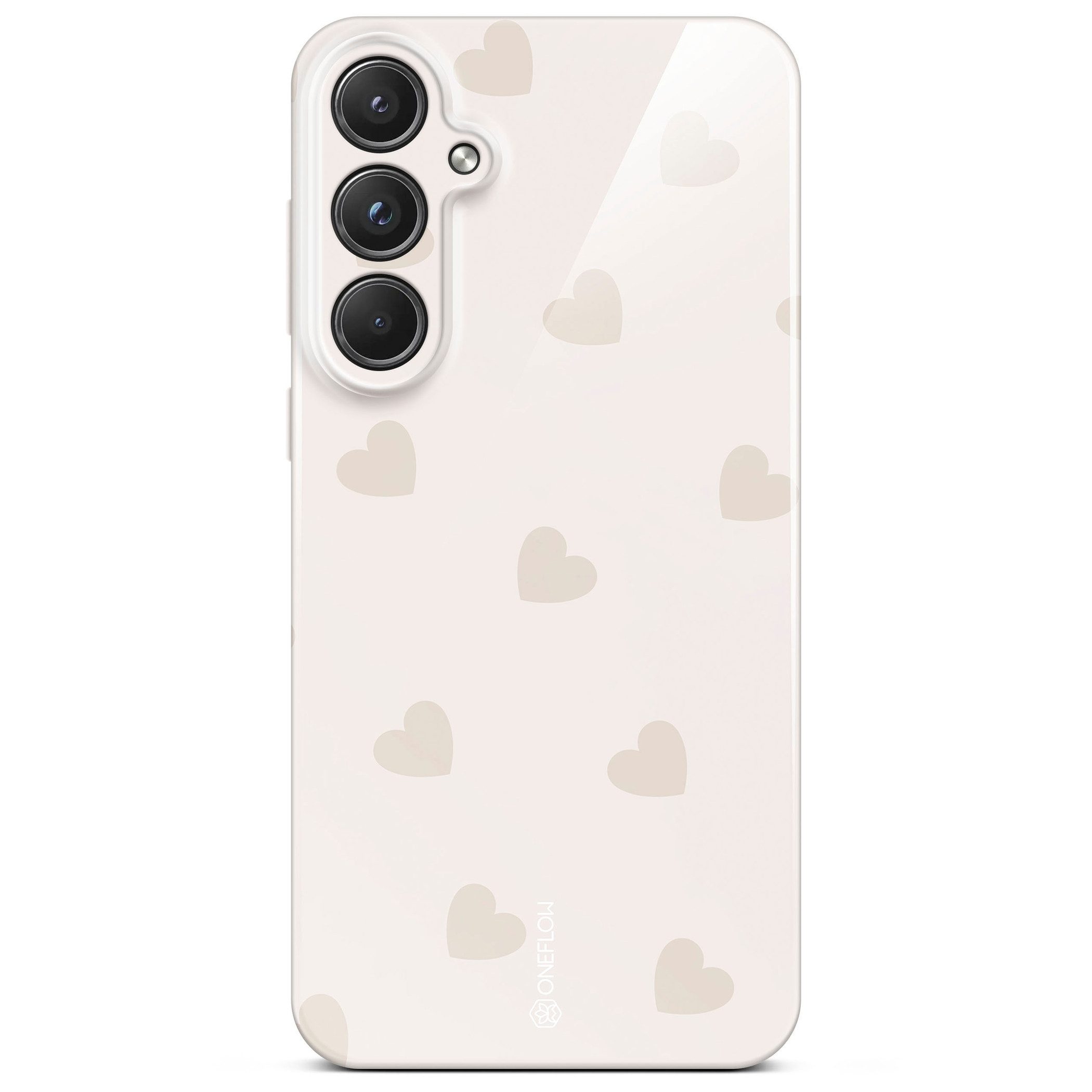 ONEFLOW Handyhülle für Samsung Galaxy S20 FE Splash Cover Creme Beige Herzen 6,5 Zoll, Hülle mit Design Muster Designer Case Kameraschutz Handy Schutzhülle