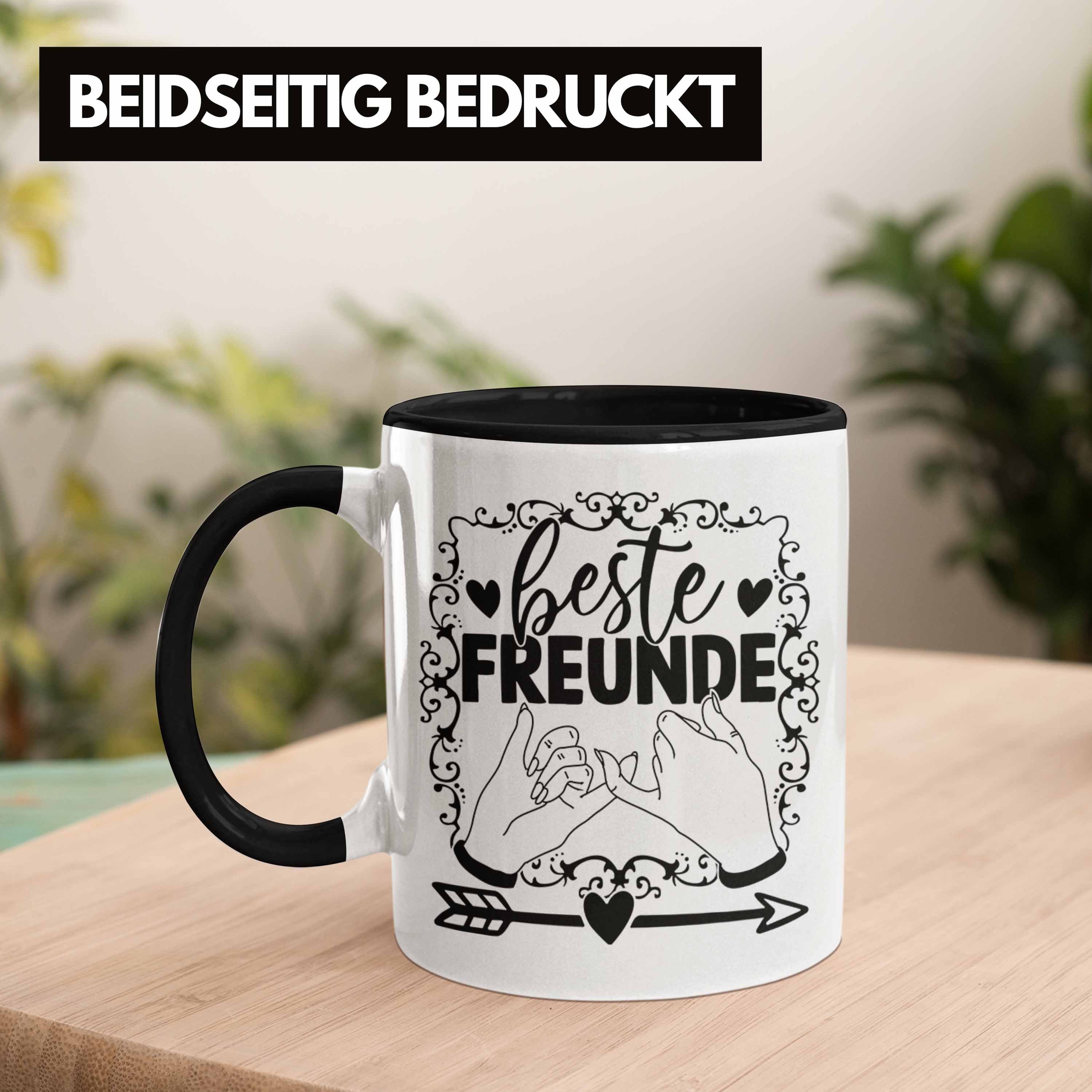 Freundin Geburtst Schwarz Tasse Geschenkidee Geschenk Beste Beste BFF Freunde Trendation Tasse
