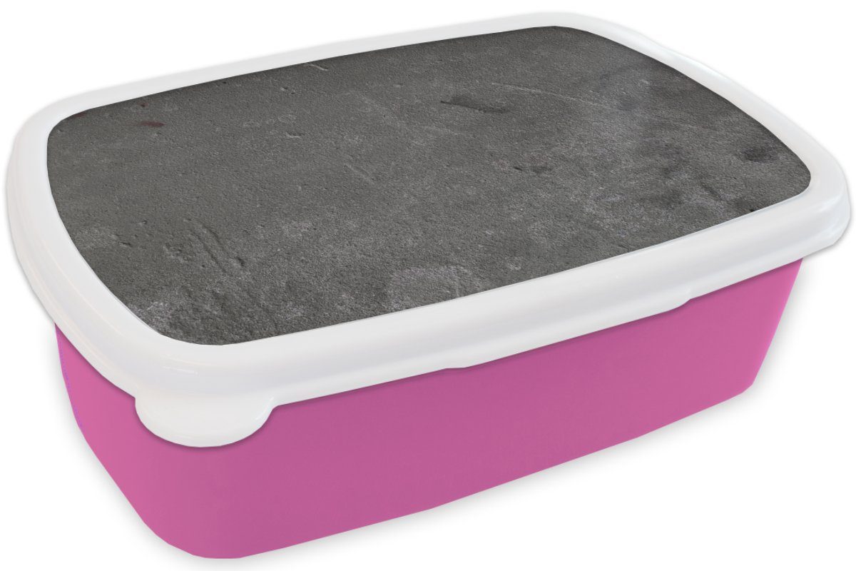 MuchoWow Lunchbox Beton Brotdose Kunststoff, Grau Kinder, (2-tlg), rosa Erwachsene, Formen, Linie - für Mädchen, - - Snackbox, Brotbox Kunststoff