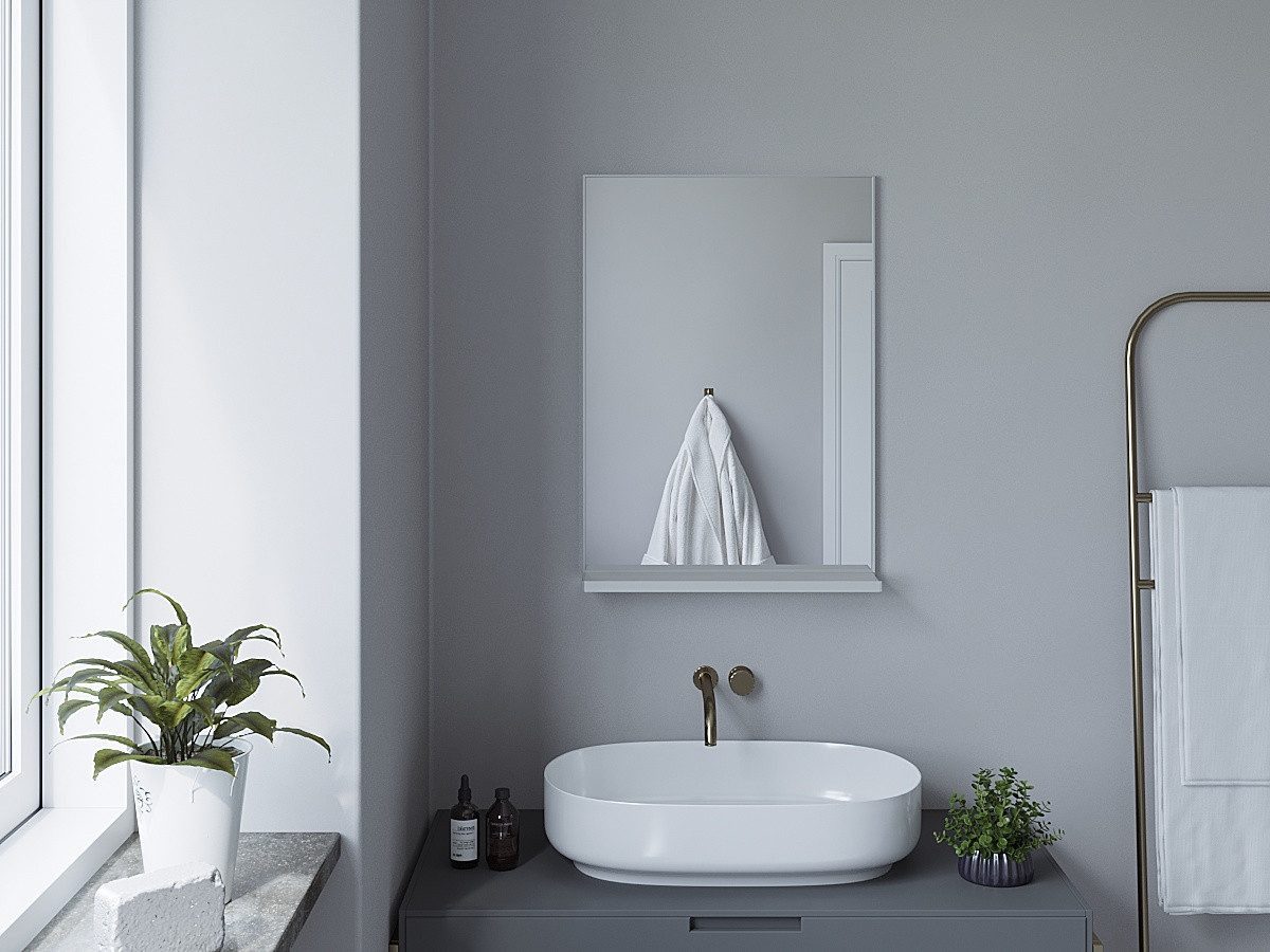 AQUALAVOS Spiegel Wandspiegel Badspiegel mit Ablage günstig online kaufen