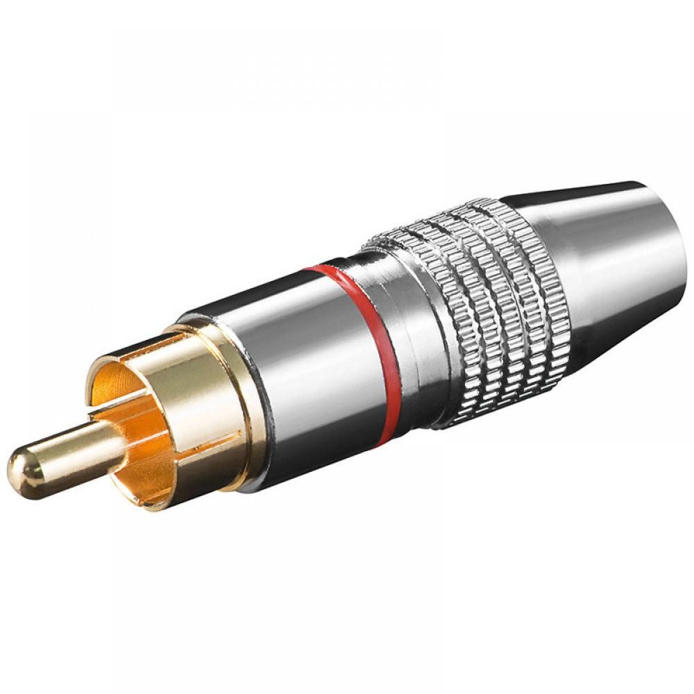 Cinchstecker, High-Quality Metallausführung, Lötmontage - Farbe: rot Video-Adapter