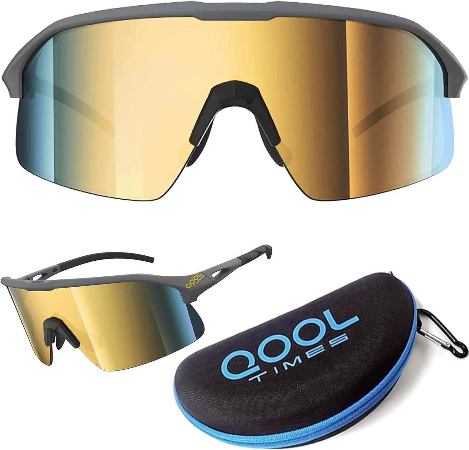 EyeAm Fahrradbrille Sportbrille für Damen & Herren für Sport, Laufen, MTB & Outdoor, (Modell: QOOL Times), UV-Schutz 400