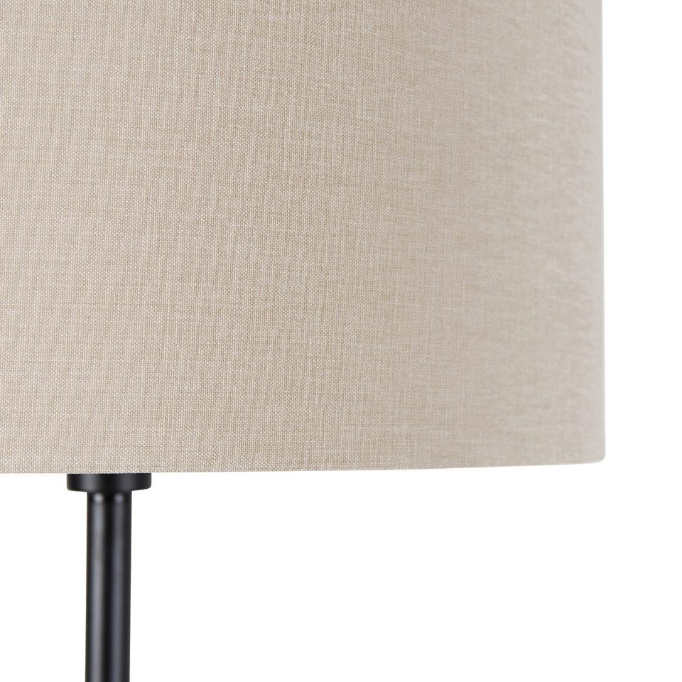 Qazqa Stehlampe Simplo stof, ohne Leuchtmittel, Warmweiß, QAZQA Stehlampe, e27, Schwarz, Stahl, Design