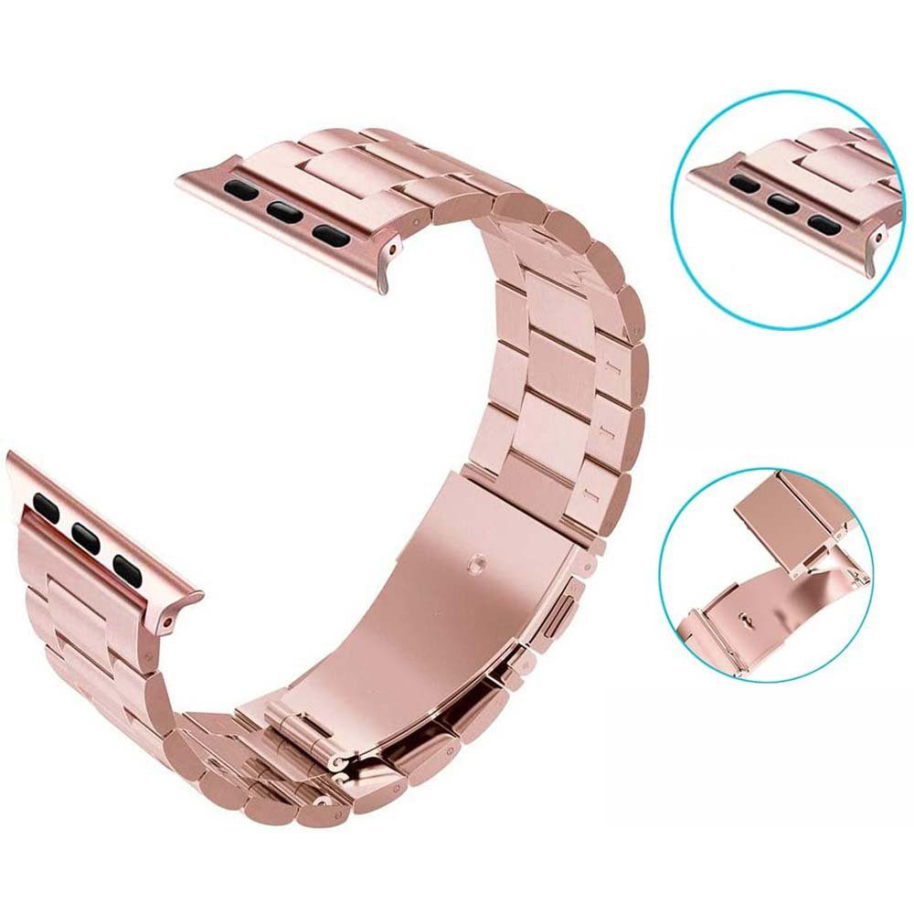 Armband mm, mit 38 Watch Lubgitsr Smartwatch-Armband Kompatibel Metall Apple Edelstahlarmband Roségold