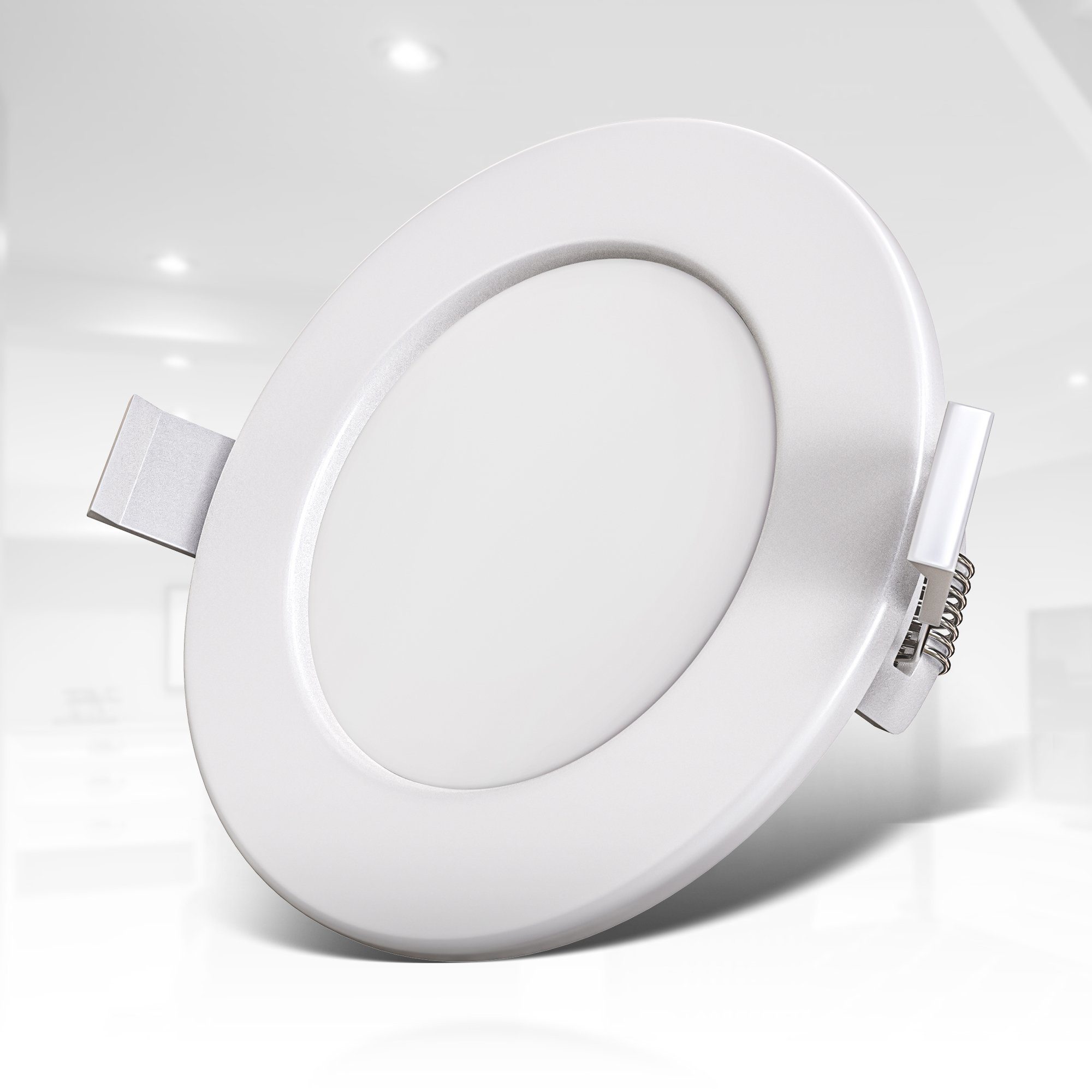 B.K.Licht LED Einbaustrahler, LED fest IP44 weiß, integriert, Warmweiß, dimmbar, Deckenspots, Bad, Einbauspots, Einbauleuchten