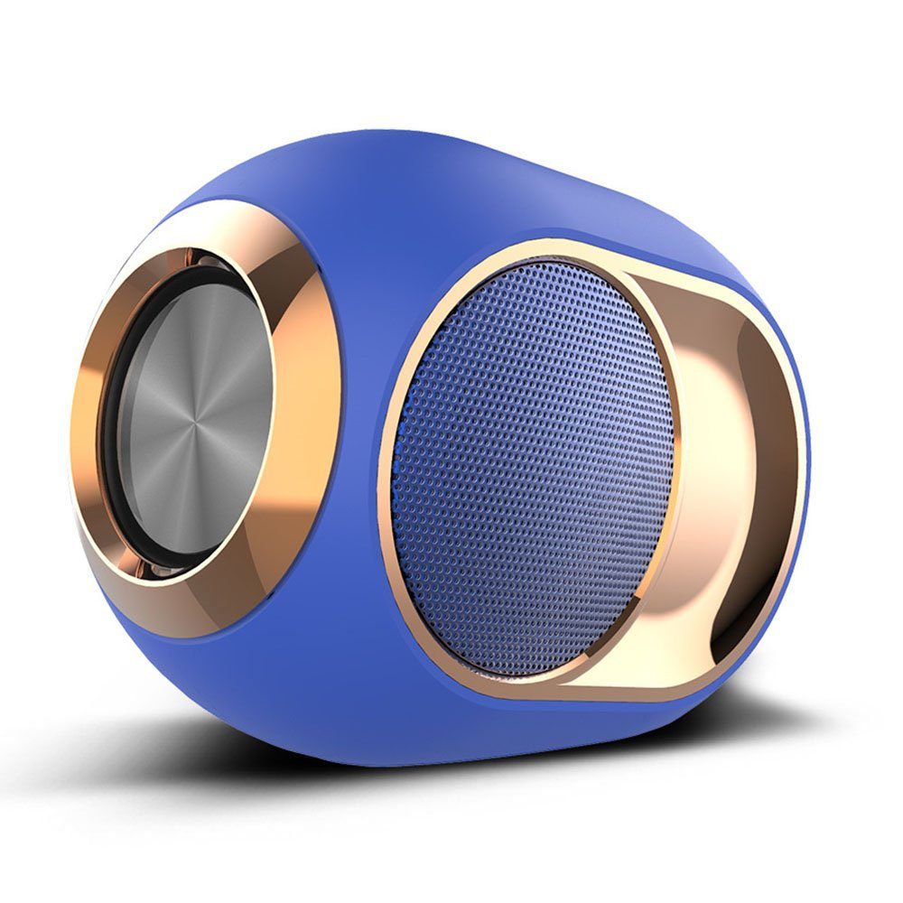 MOUTEN Tragbarer Stereo-Außenlautsprecher mit Subwoofer Bluetooth-Lautsprecher blau
