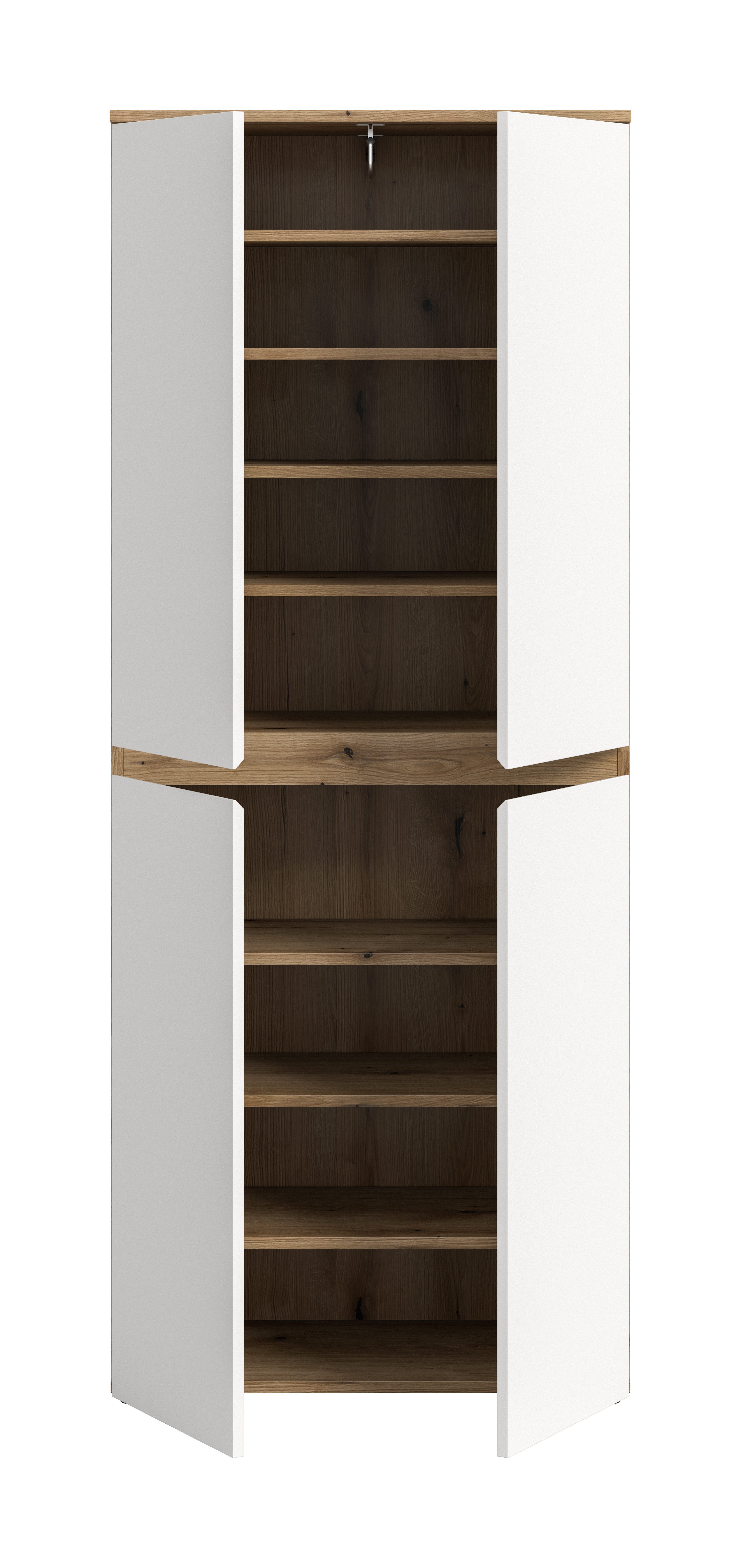 furnling Mehrzweckschrank Sarca - in 5 trendigen Farben 1 Kleiderstange, 4 Türen, 9 Fächer, Universalschrank, Höhe 175 cm – Bild 4 von 5