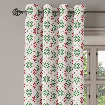 Gardine Dekorative 2-Panel-Fenstervorhänge für Schlafzimmer Wohnzimmer, Abakuhaus, Weihnachten Norwegian Rose