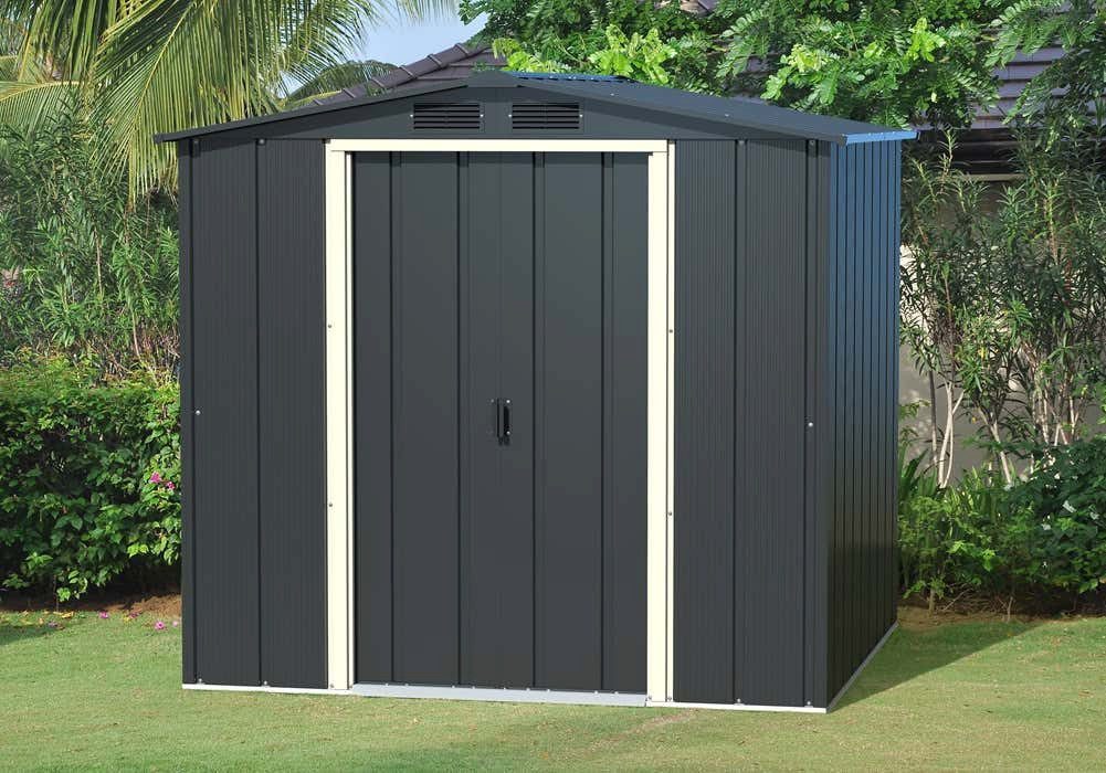 DURAMAX Gerätehaus DURAMAX Metall-Eco 1,8x1,8m, BxT: 202x182,2 cm, in Anthrazit