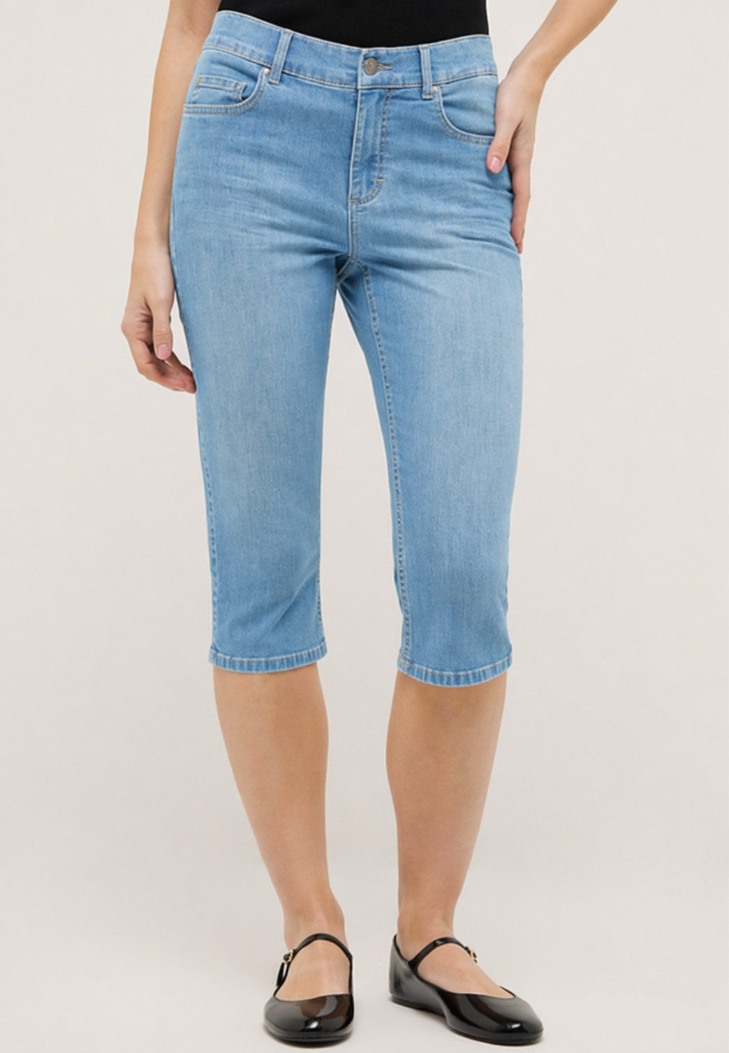 ANGELS 5-Pocket-Jeans ANACAPRI in Capri-Länge, Slim Fit mit Stretch