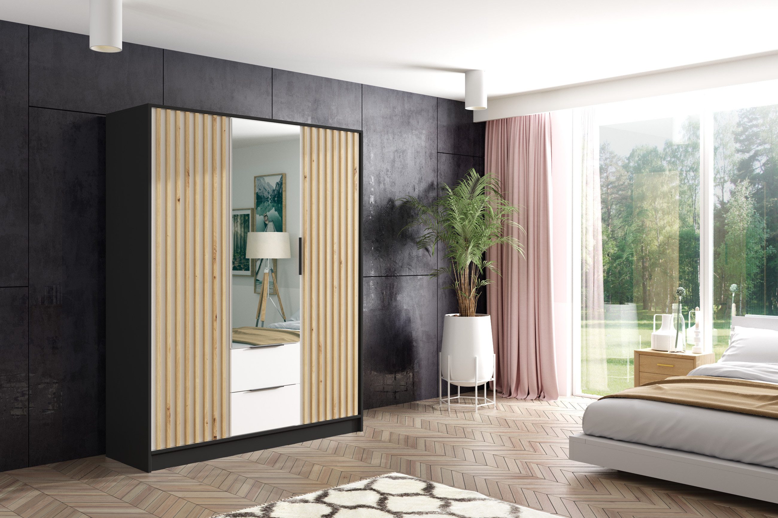 ALTDECOR Drehtürenschrank NERA (Kleiderschrank Garderobenschrank mit günstig online kaufen