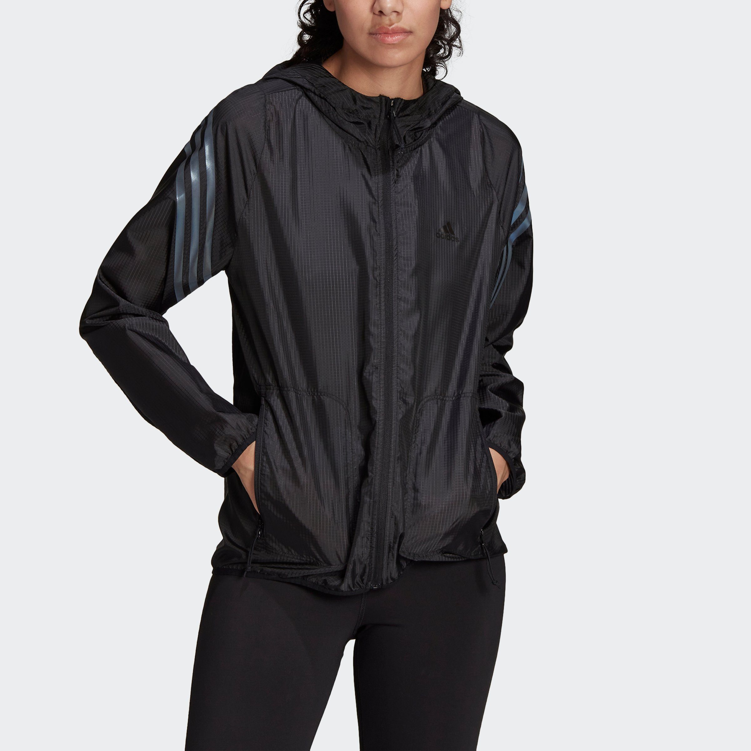 adidas Performance Laufjacke RUN ICONS 3STREIFEN WINDBREAKER HOODED RUNNING Black