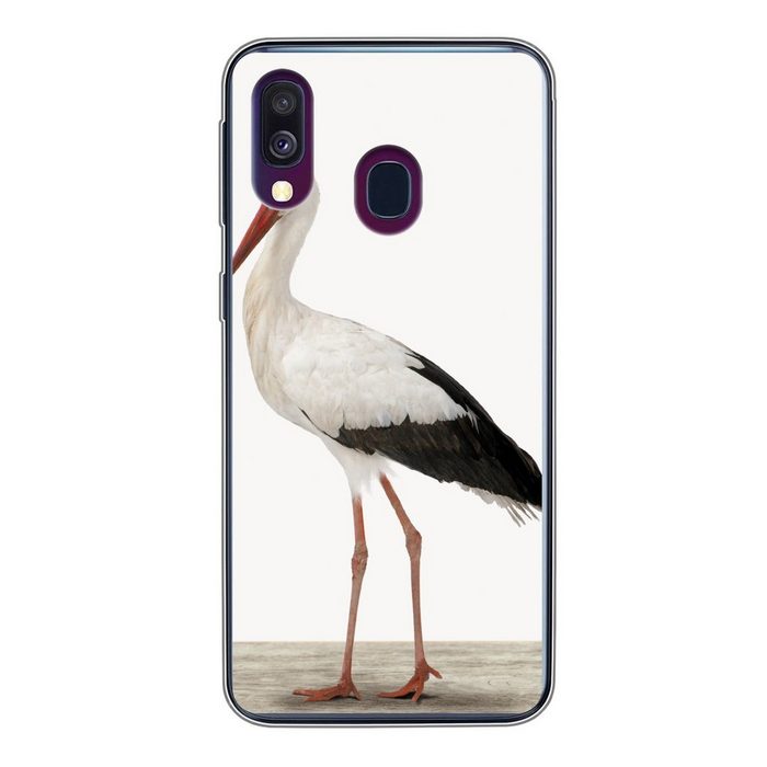 MuchoWow Handyhülle Storch - Vogel - Tiere - Jungen - Kinder - Mädchen Handyhülle Samsung Galaxy A40 Smartphone-Bumper Print Handy
