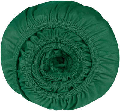 Spannbettlaken Felxi aus 95% Baumwolle und 5% Elasthan für maximale Flexibilität, Schiesser, Jersey-Elasthan, Gummizug: rundum, (1 Stück), für hohe Matratzen und Boxpringbetten geeignet, Made in Green