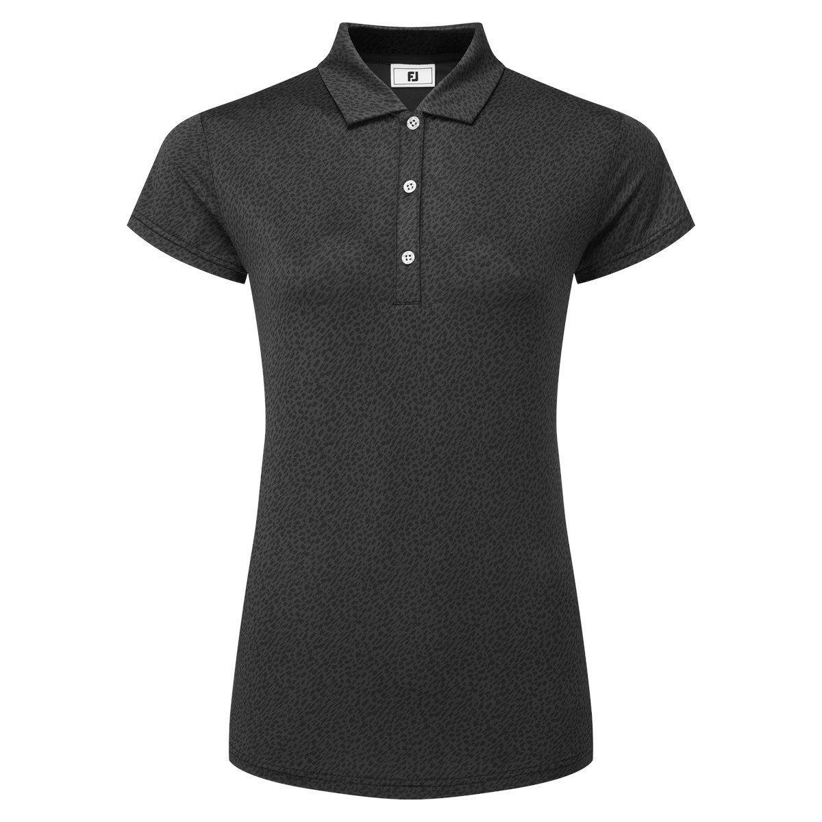 FOOTJOY Poloshirt FootJoy Golfpolo Tiermuster Kappenärmel Lisle Schwarz Damen EU S