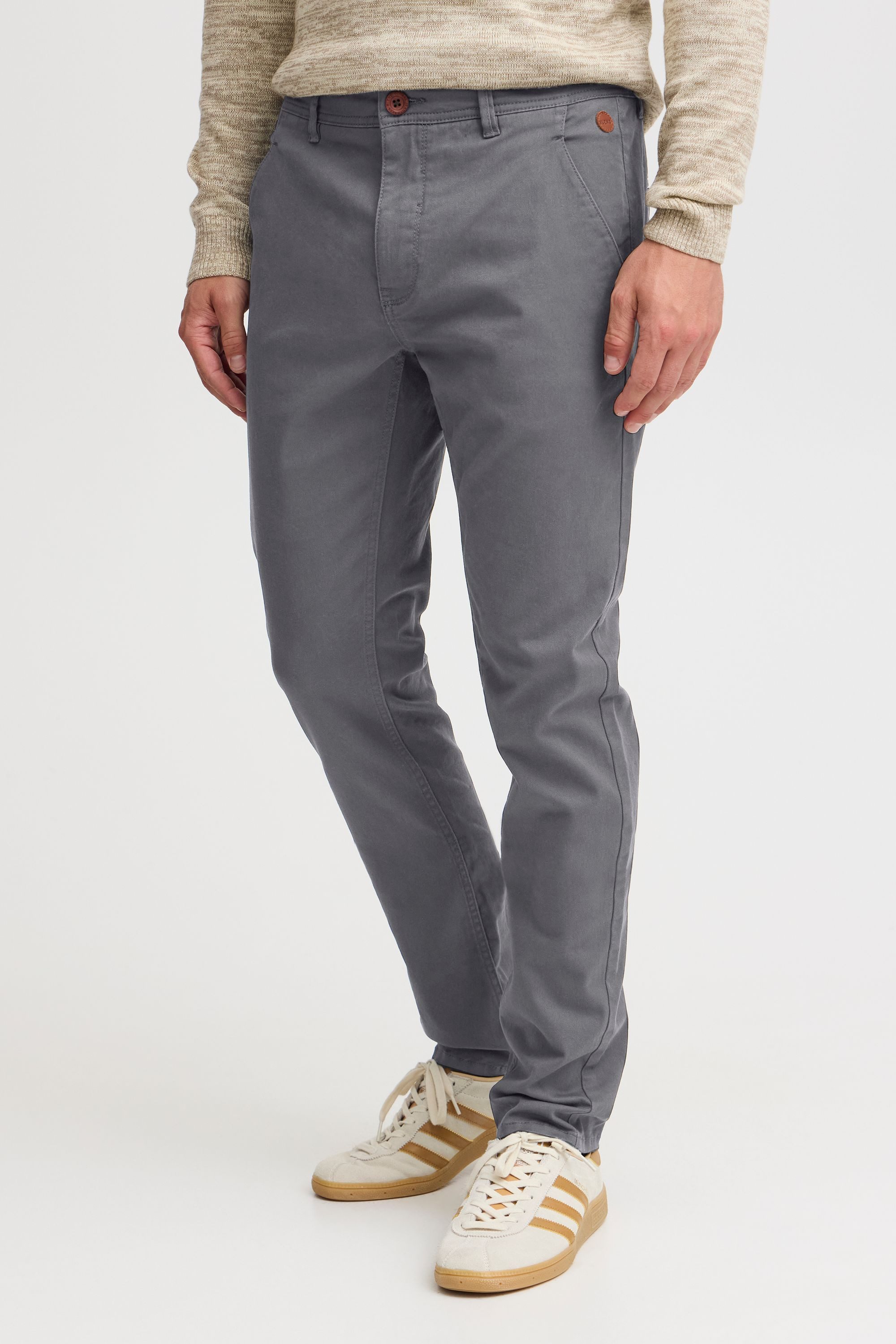 Blend Chinohose BHKainz Stoffhose mit Gürtelschlaufen und Leder-Details - Regular Fit