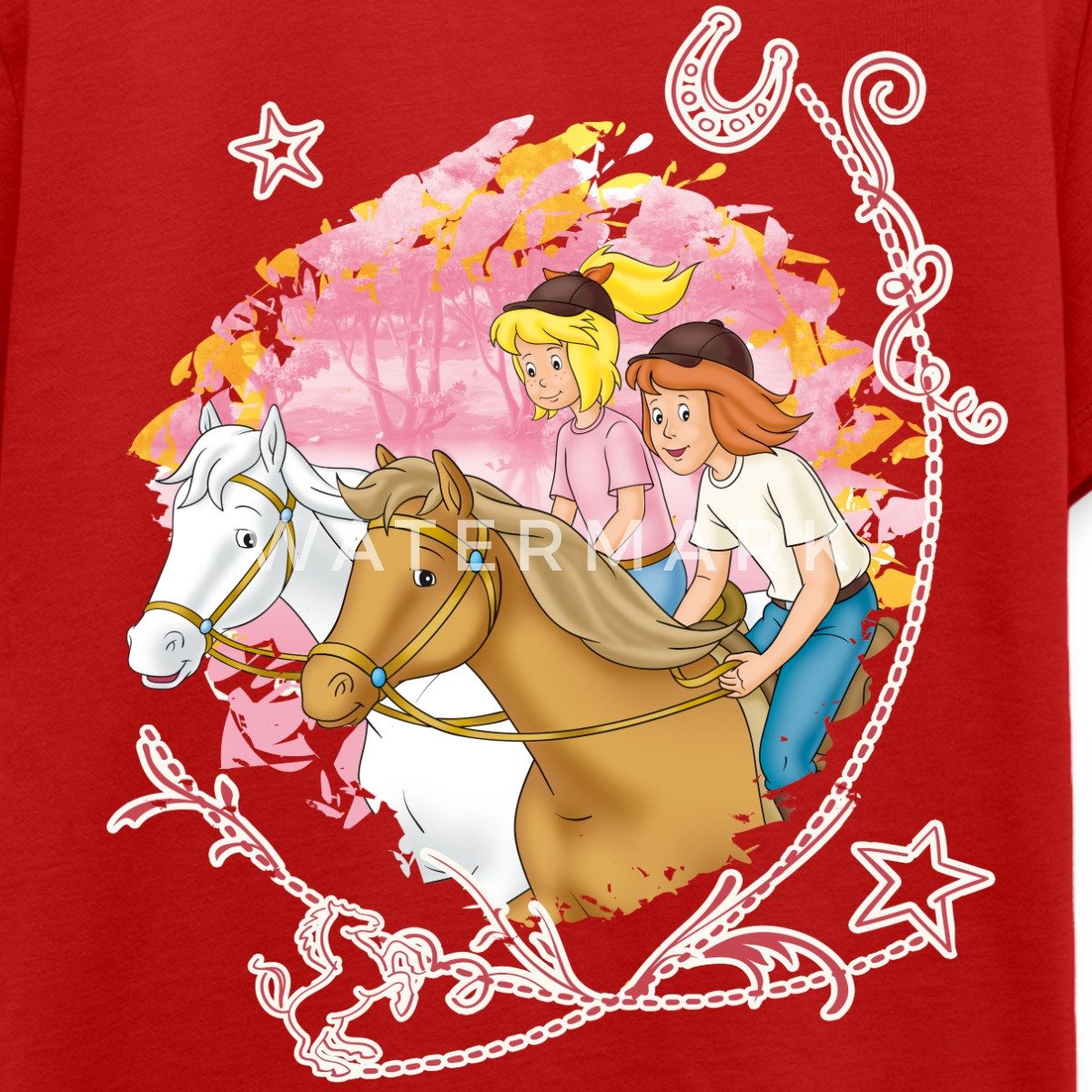 T-Shirt Bibi Und Tina Wettreiten Im Wald Teenager Premium T-Shirt