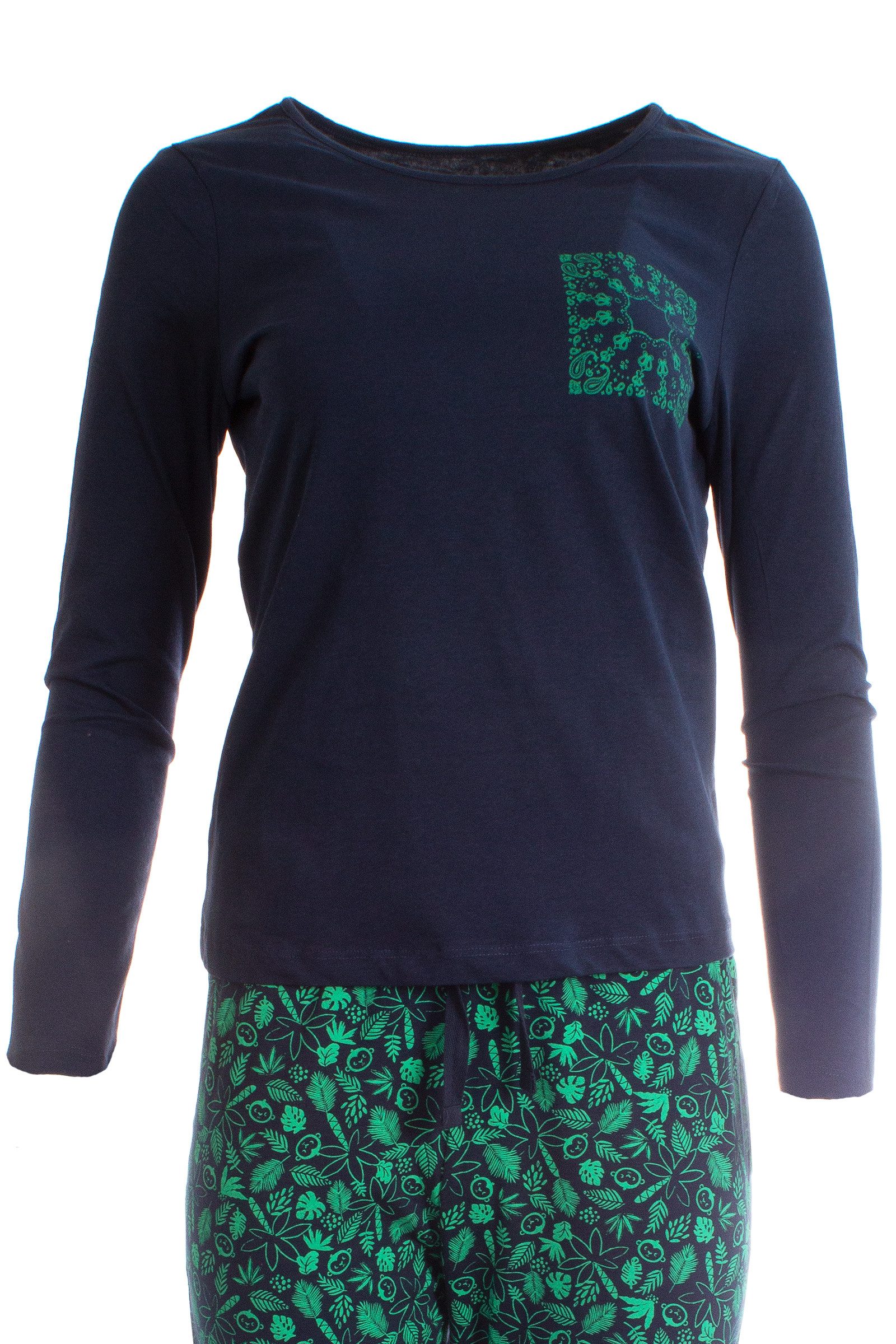 Era&Me Pyjama Damen Pyjama Set Schlafhose + Langarm Oberteil (Schlafanzug Schlafhose + Langarm Oberteil, 2 tlg., Schlafanzug Set) Hoher Baumwollanteil – Bild 2 von 5