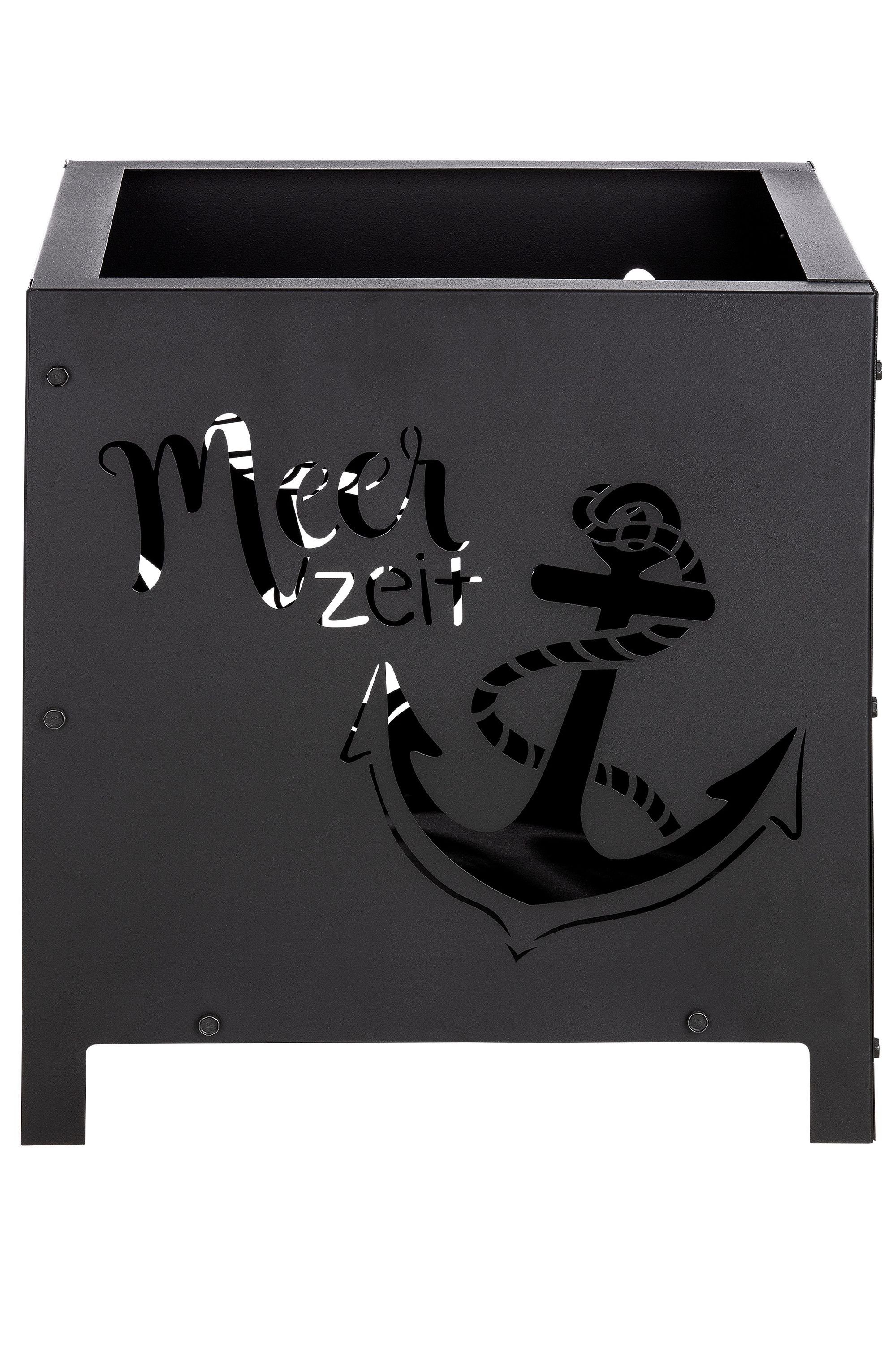 GILDE Feuerkorb MEERZEIT Feuerkorb in schwarz - Metall - H. 43cm - Lagerfeu günstig online kaufen