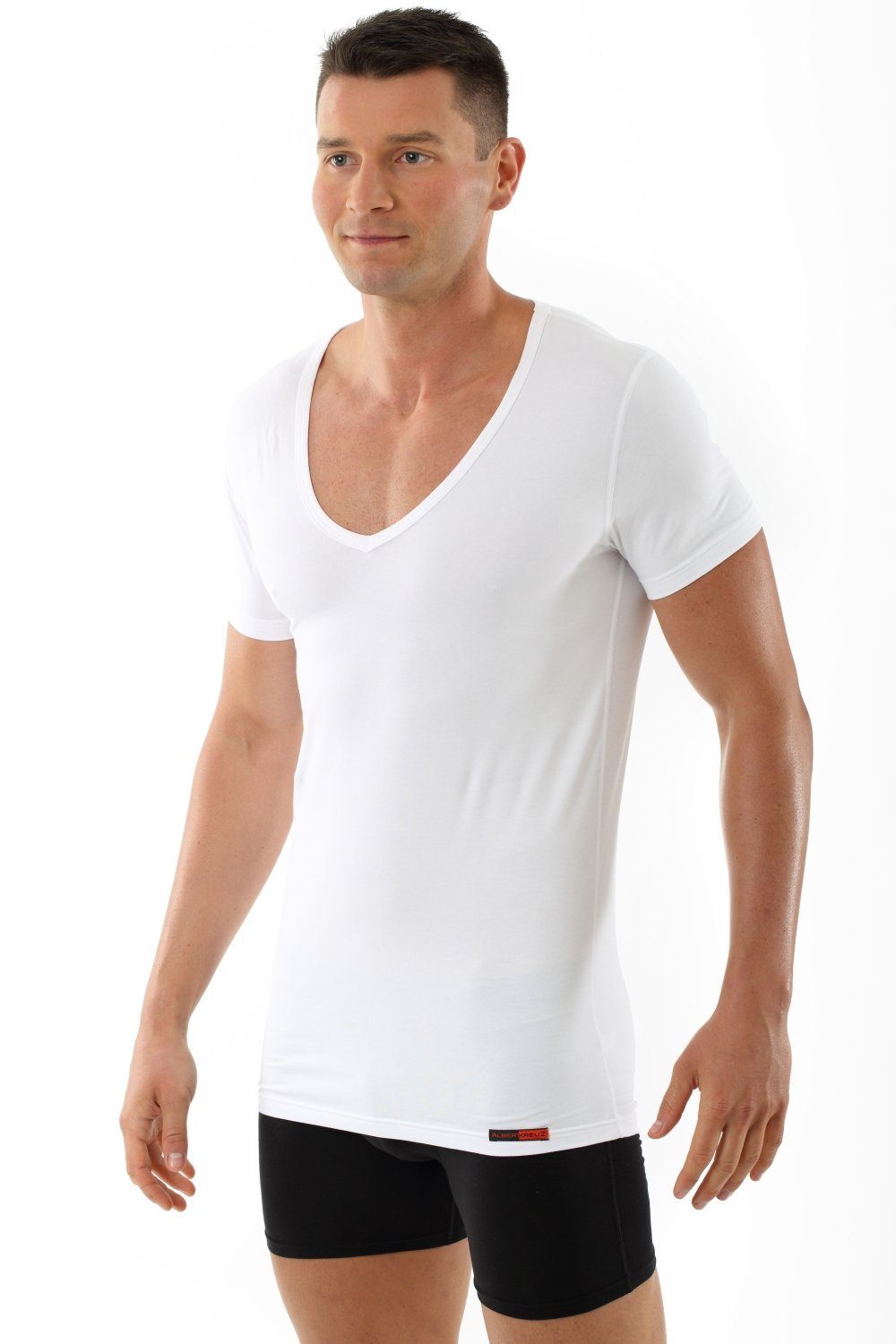 Albert Kreuz Unterhemd Deep-V atmungsaktiv Kurzarm (kein Set, kein Set) | Unterhemden