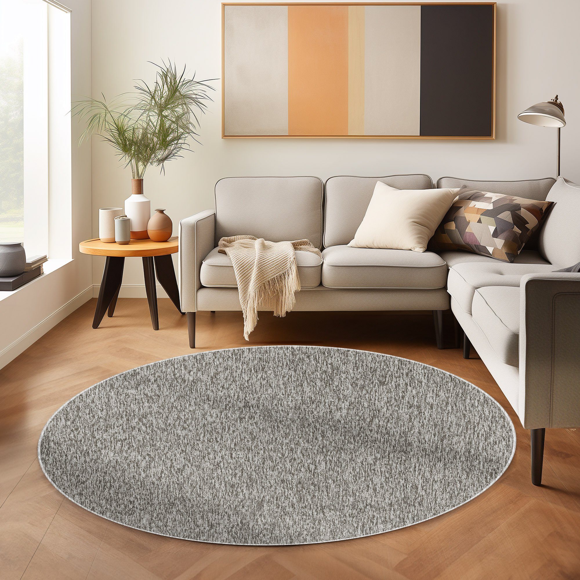 SIMPEX24 Teppich Unicolor - Einfarbig, Rund, günstig online kaufen