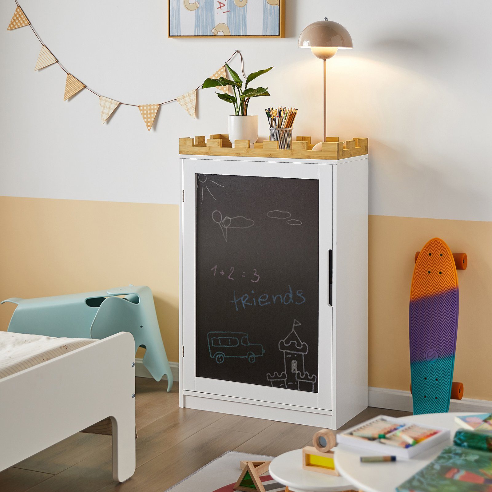 SoBuy Bücherregal KMB43, Kinderregal mit Tafel Kinder Bücherregal Spielzeug günstig online kaufen