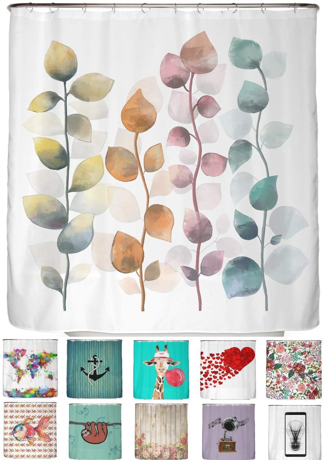 Arteneur Duschvorhang Breite 180 cm, Anti-Schimmel Beschichtet, Beschwerter Saum, Waschbar 40°C