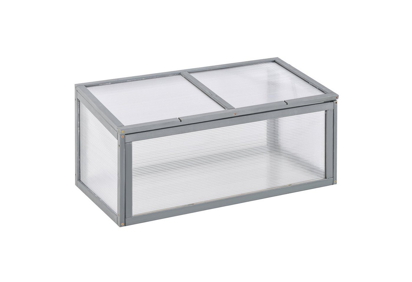 Outsunny Foliengewächshaus Gewächshaus Frühbeetkasten Pflanzenbeet mit Abdeckung, Treibhaus, Frühbeet, aus Holz,Polycarbonat, Grau, 90 x 46 x 40 cm grau | Rabatt: 40% Outsunny Foliengewächshaus Gewächshaus Frühbeetkasten Pflanzenbeet mit Abdeckung, Treibhaus, Frühbeet, aus Holz,Polycarbonat, Grau, 90 x 46 x 40 cm grau | Rabatt: 40%