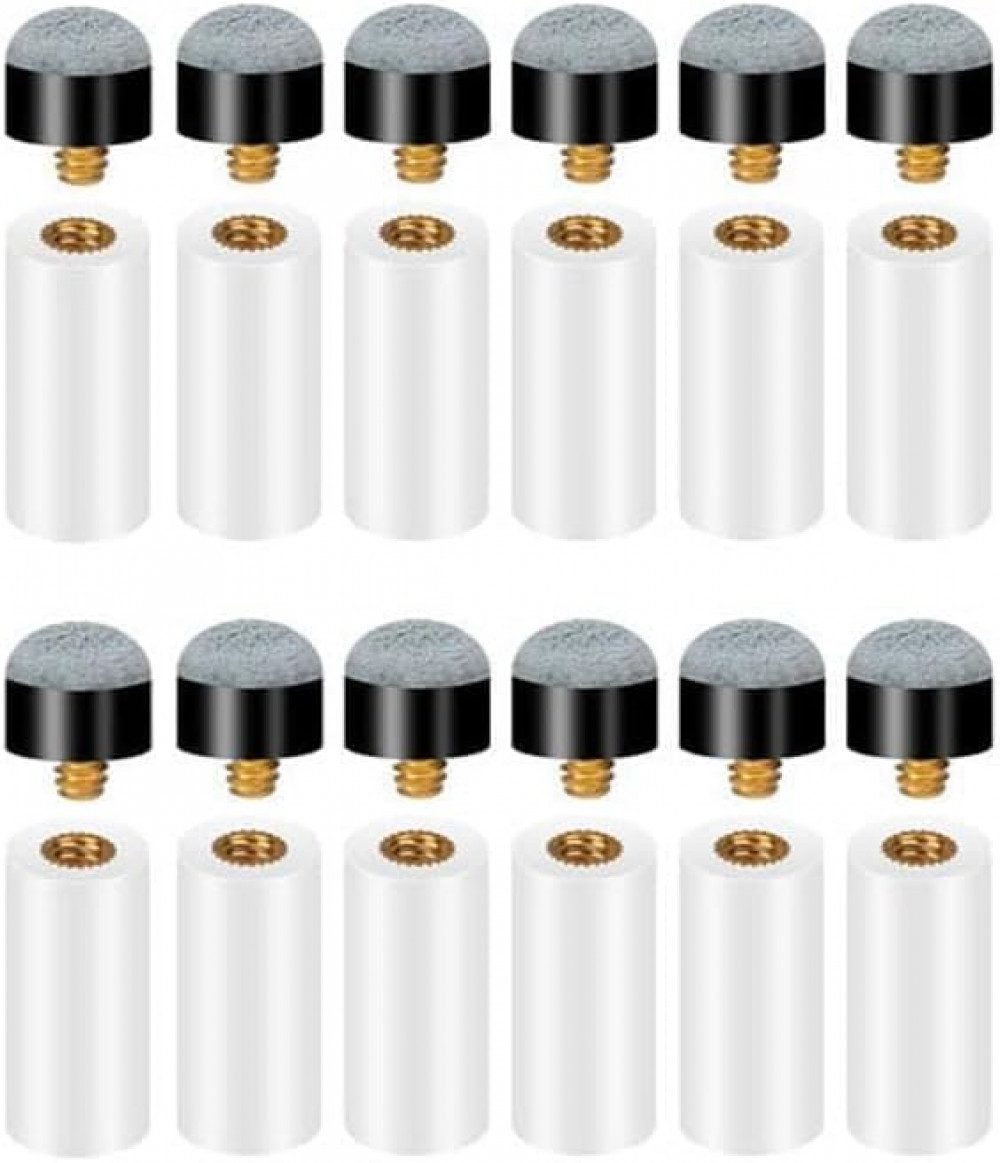 Billardqueue 12 Stück Billard Queue Spitzen Ersatz Schraubspitzen mit Ferrule