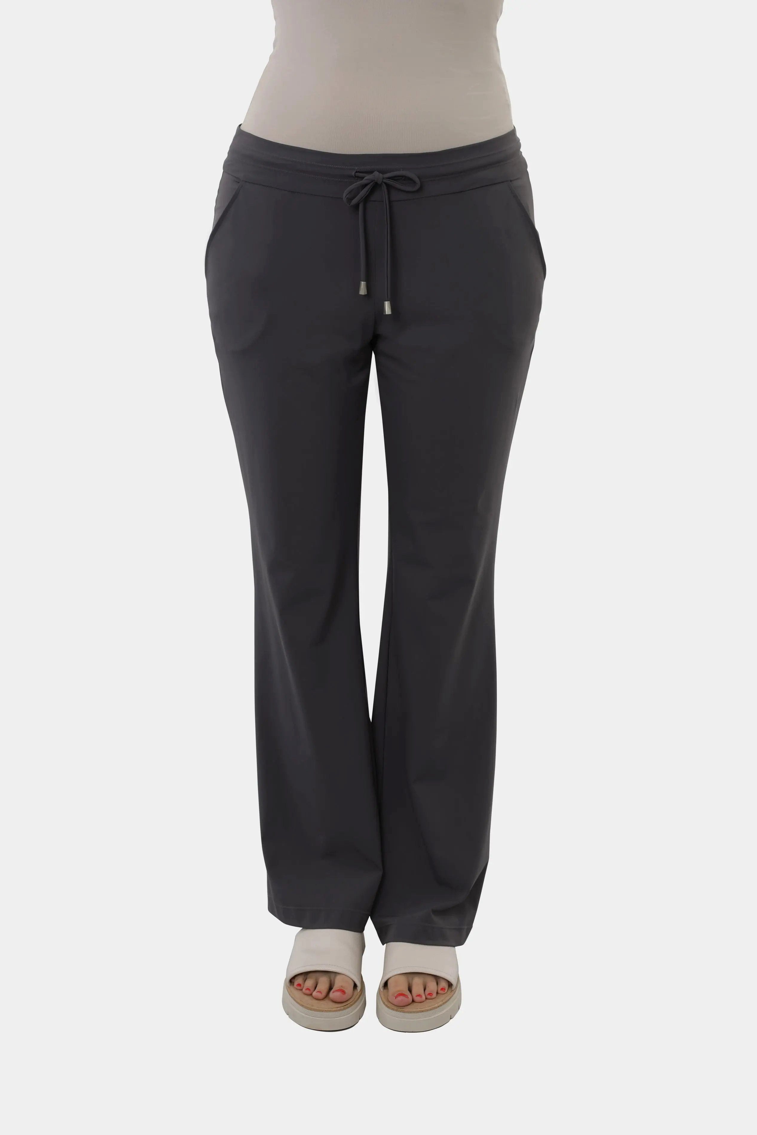 Travel 8 Hosenanzug Damen Wide Leg Travel Hose mit Kordel Brown – Knitterarm