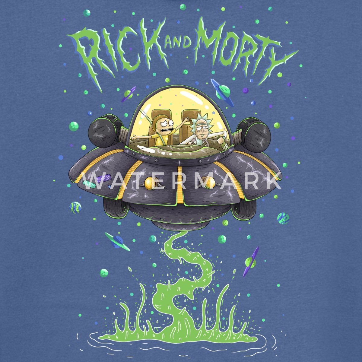 Spreadshirt Sweatjacke Rick and Morty Fliegen günstig online kaufen