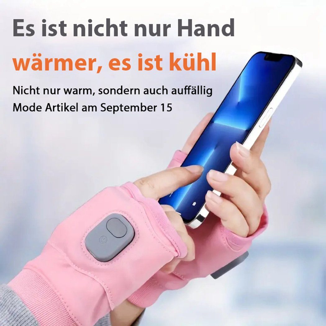 Handschuhe Handschuhe Reithandschuhe Beheizte für Herbst Winter, TUABUR pink warme und