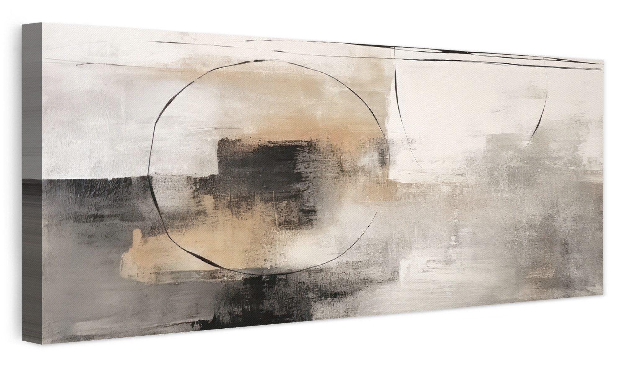 OneMillionCanvasses® Leinwandbild Panorama Kunst - Abstrakt - Grau - Industriell, Fotodruck (1 St), Wandbild, Deko Schlafzimmer Wohnzimmer …