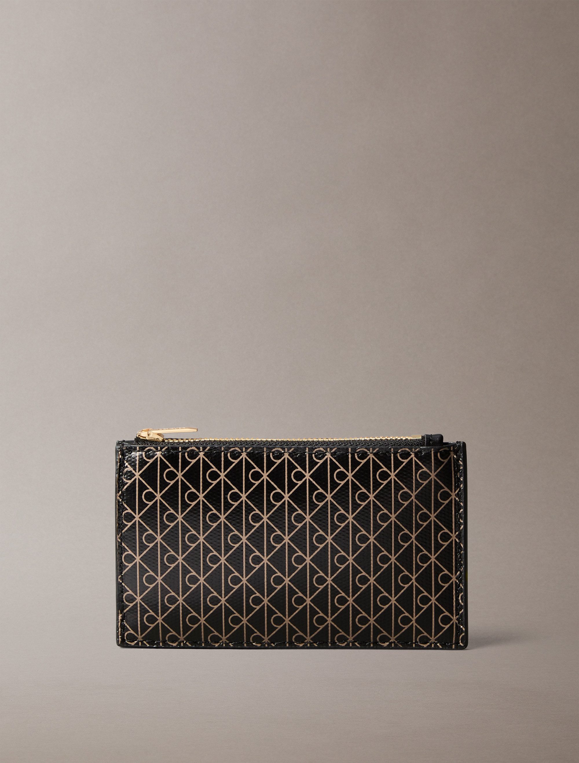 Calvin Klein Kartenetui EMBLEM AOP TOP ZIP CARDCASE, Damen Geldbeutel, Portemonnie mit CK-Logodrucken