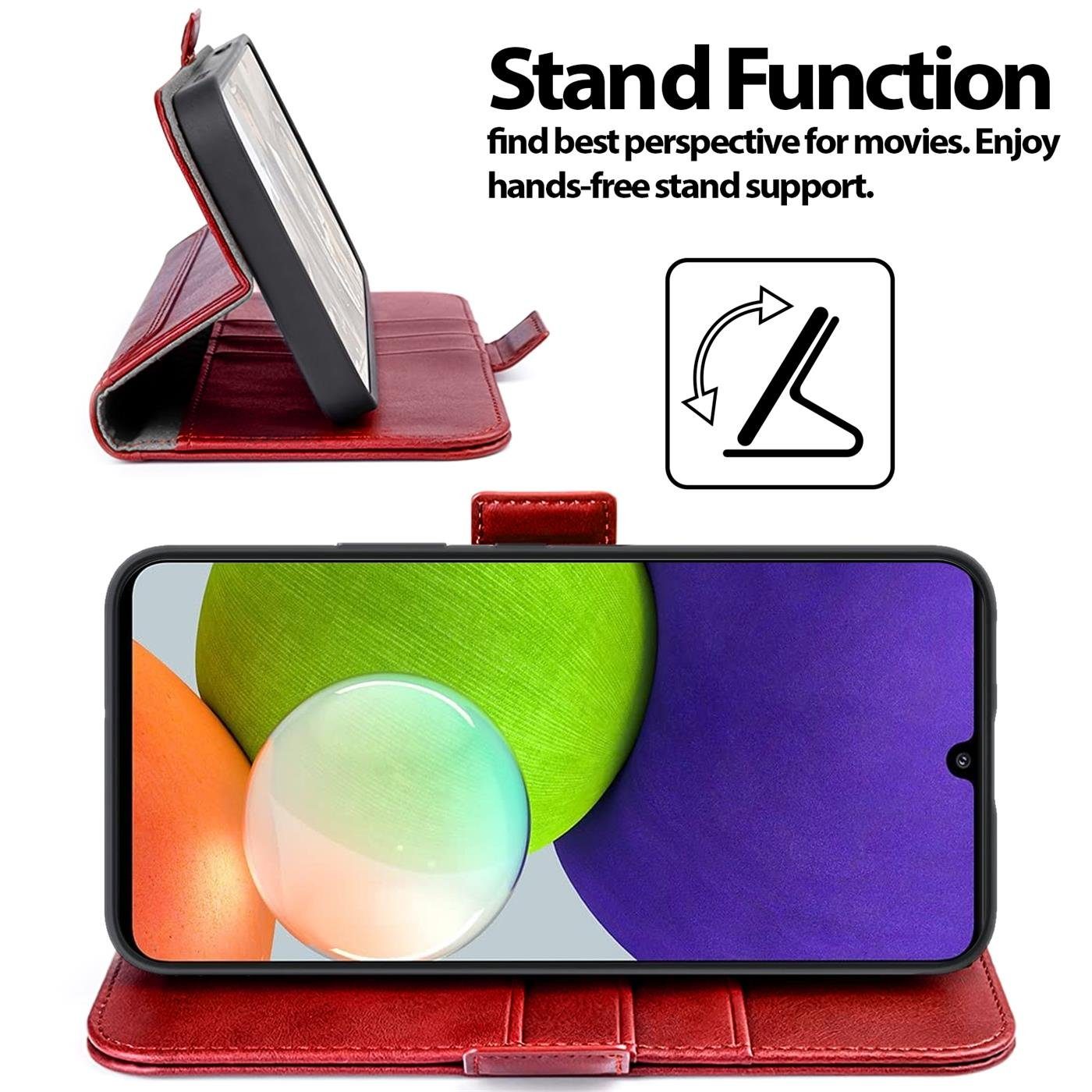 CoolGadget Handyhülle Wallet Klapptasche Cover Case für Samsung Galaxy A22 5G 6,6 Zoll, Handy Tasche mit RFID Schutz Kartenfach Book Schutzhülle